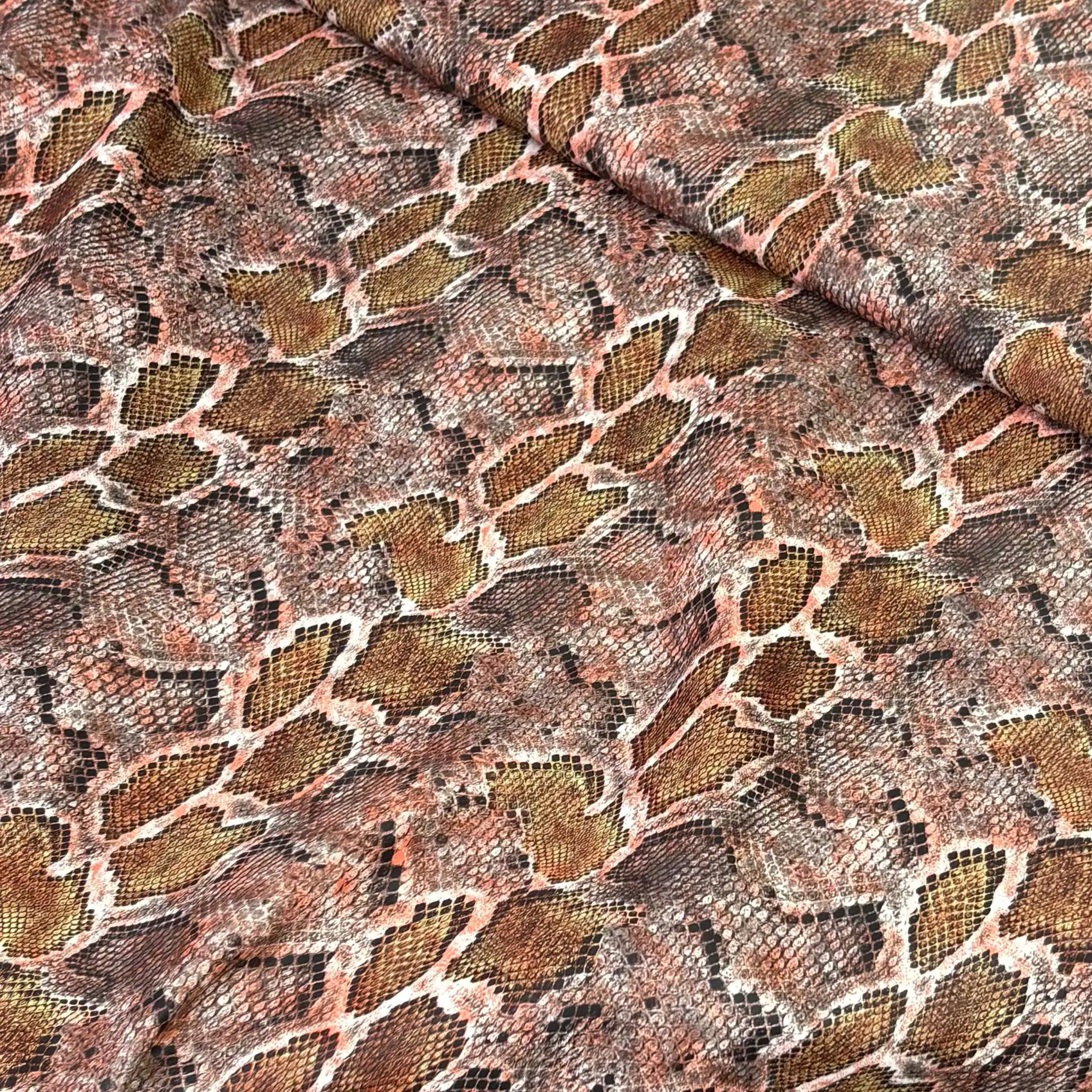 בד ויניל הדפס נחש רקע אדמדם