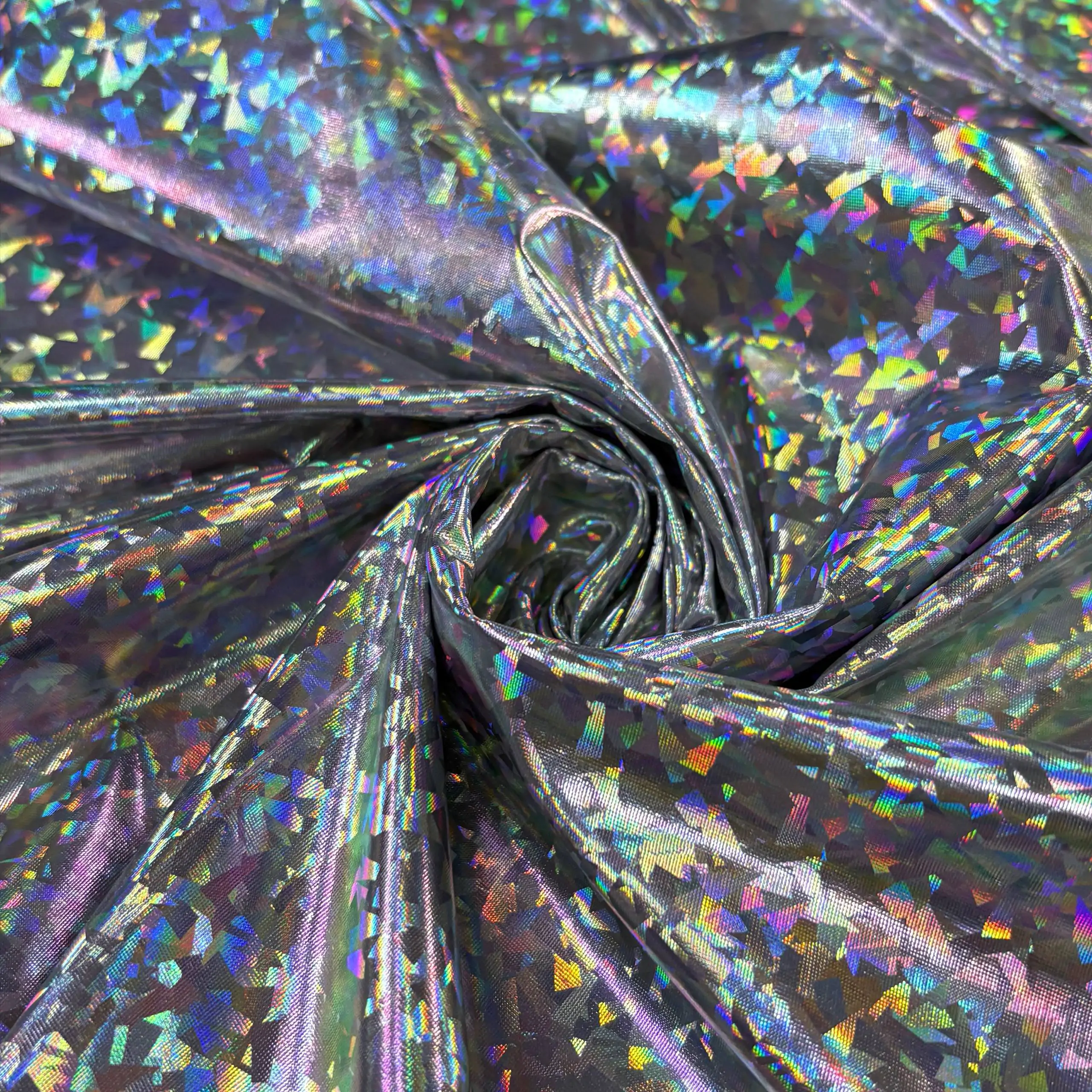 ⁦בד למה לייקרה כסף הולוגרמה משולשים⁩ – תמונה ⁦2⁩