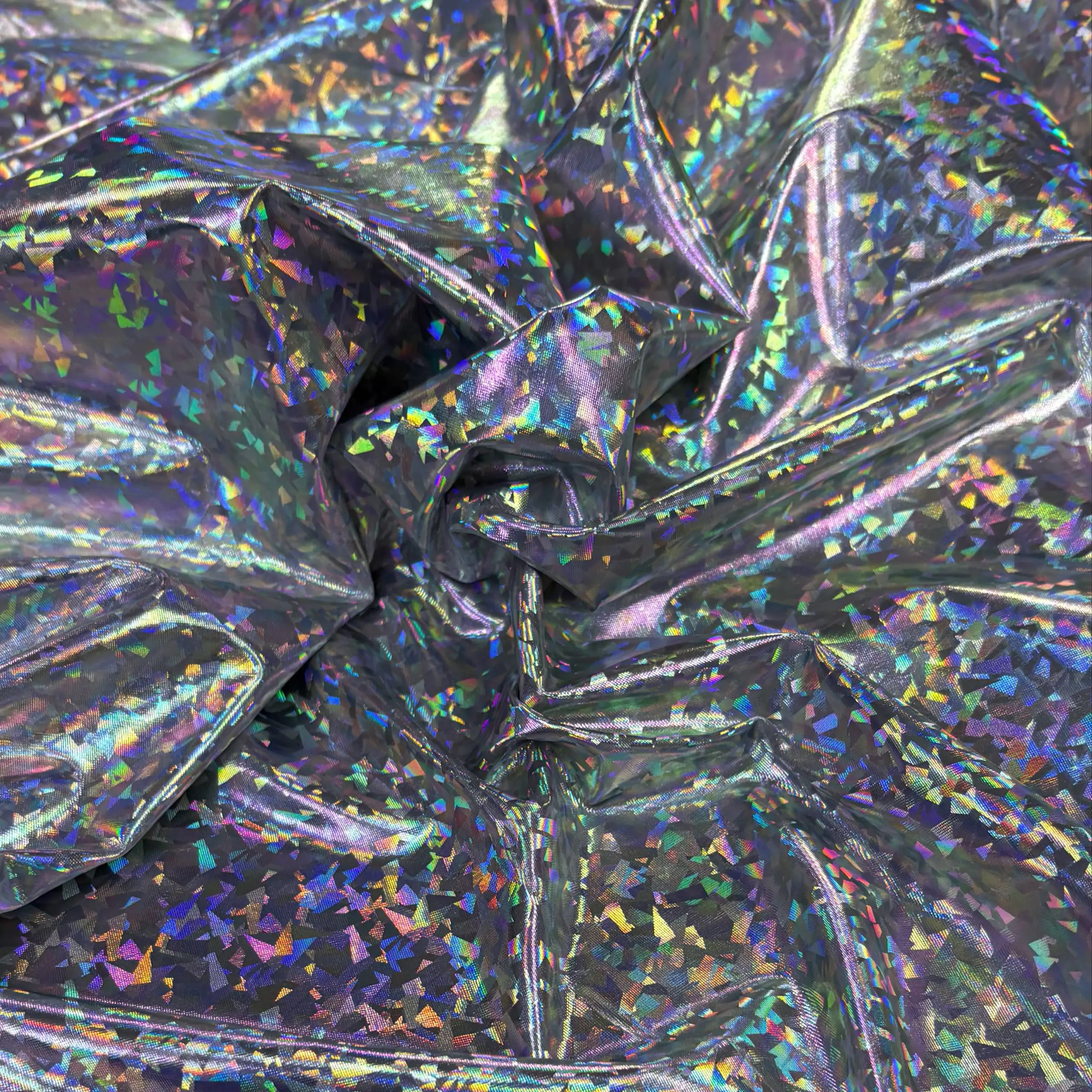 ⁦בד למה לייקרה כסף הולוגרמה משולשים⁩ – תמונה ⁦3⁩