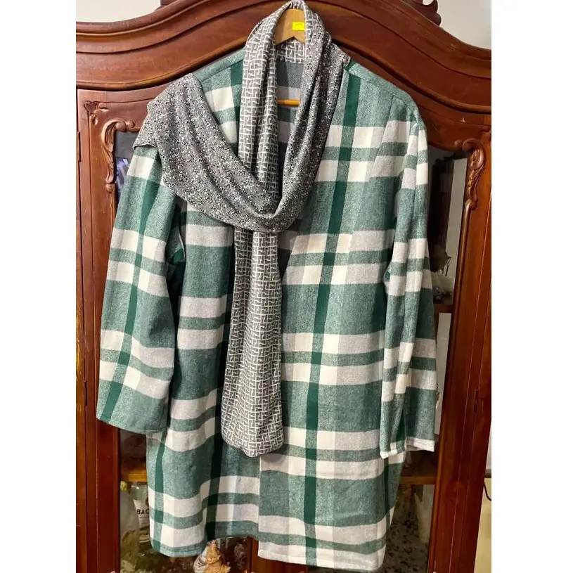 ⁦בד פלנל עבה משבצות כחול⁩ – תמונה ⁦5⁩