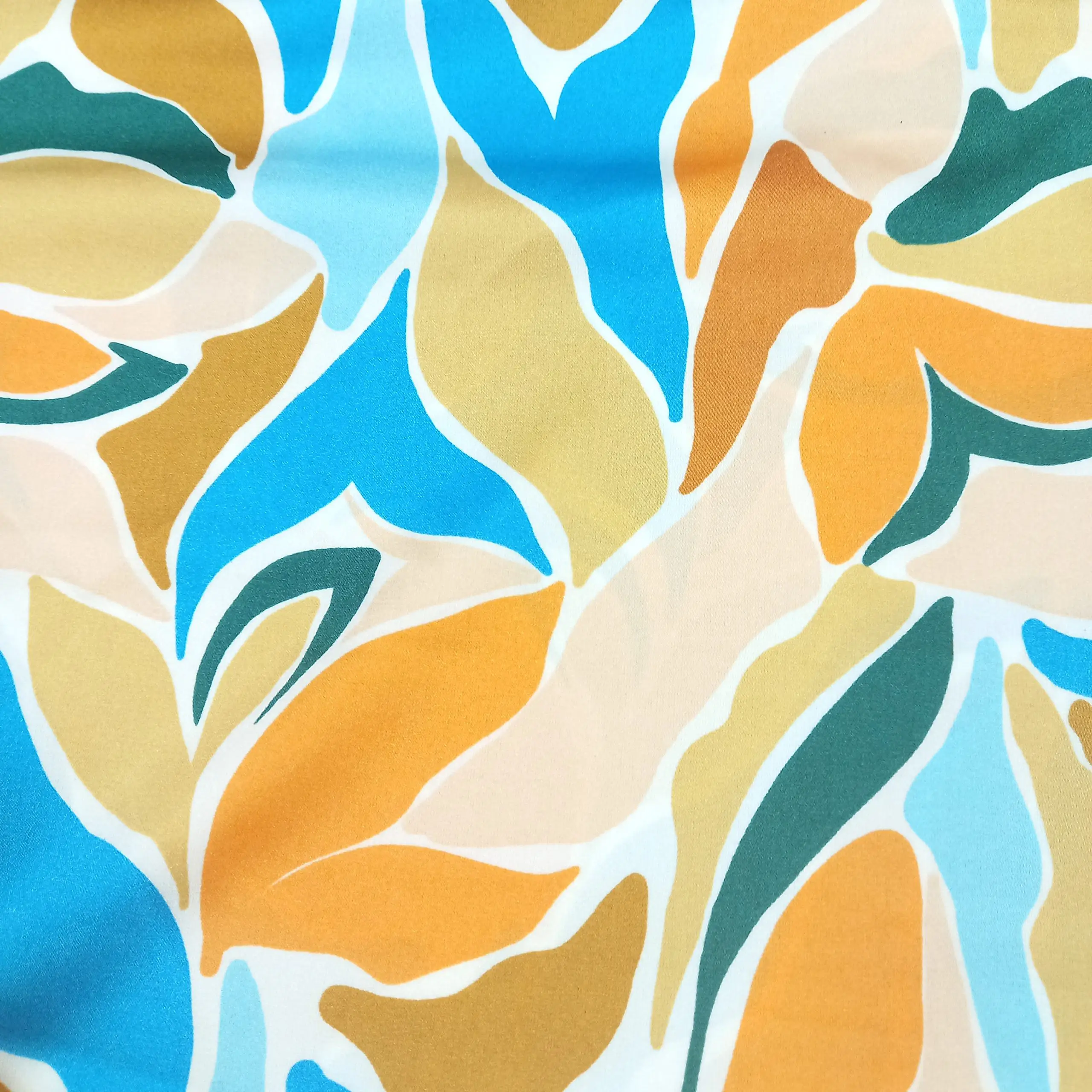 בד סאטן דמוי משי פסיפס כתום