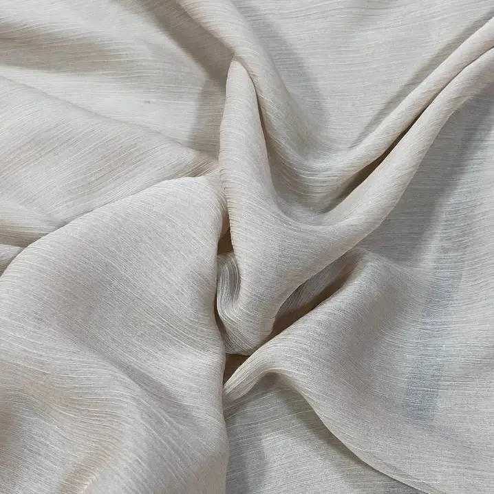 בד שיפון פסים אפור בז בהיר