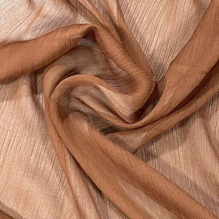 ⁦בד שיפון פסים חום⁩ – תמונה ⁦2⁩