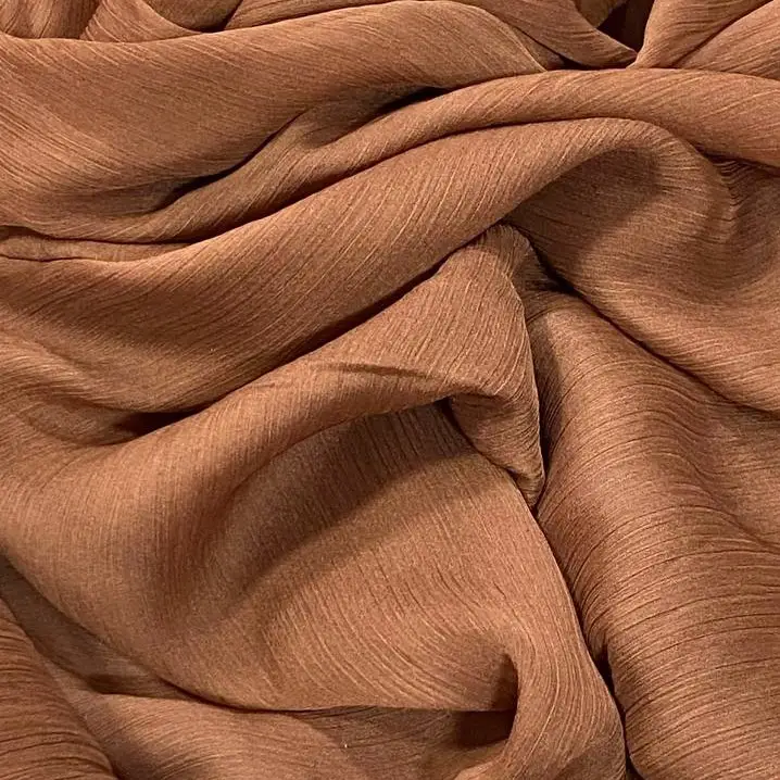 בד שיפון פסים חום