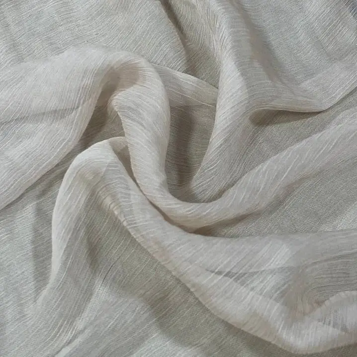 ⁦בד שיפון פסים אפור בז בהיר⁩ – תמונה ⁦2⁩