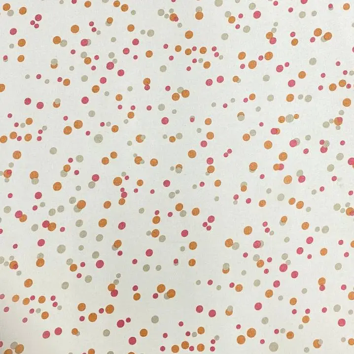 בד שיפון נקודות ורוד כתום בז