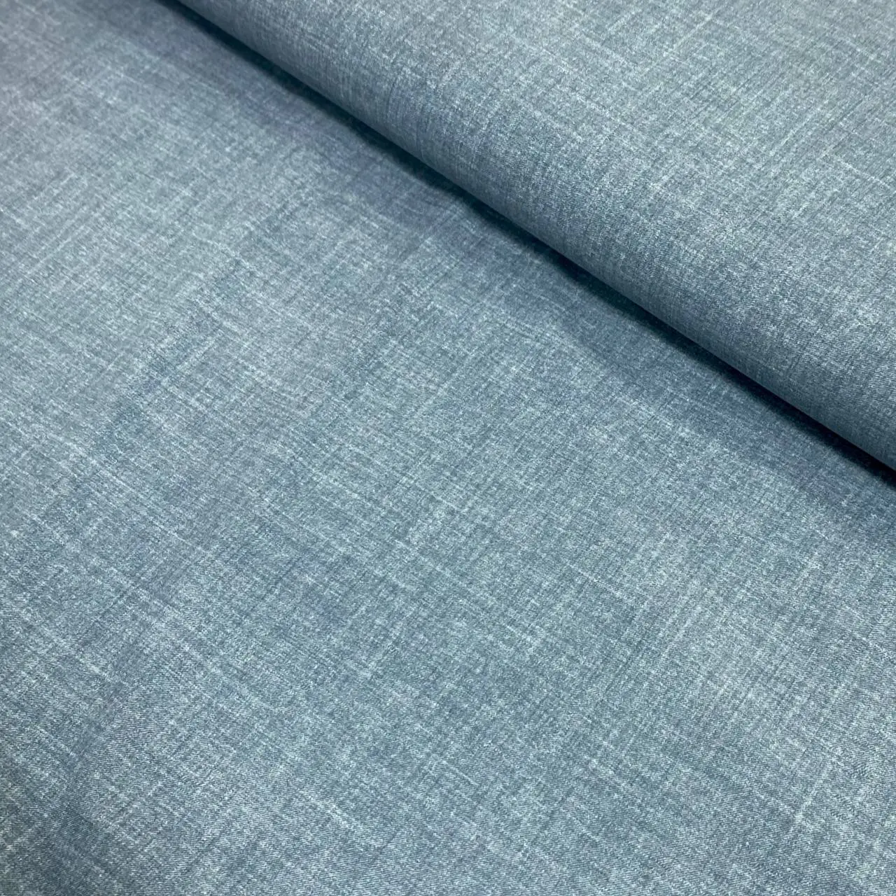 ⁦בד לייקרה דמוי גינס בהיר אפרפר⁩ – תמונה ⁦3⁩