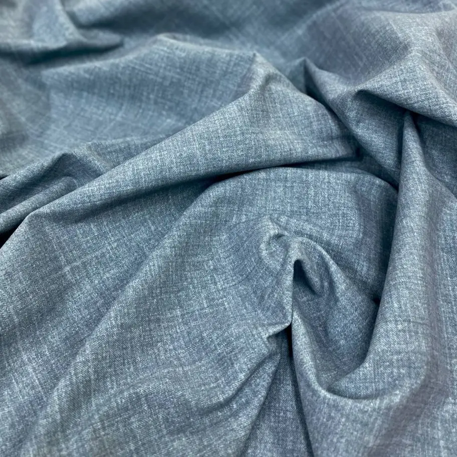 ⁦בד לייקרה דמוי גינס בהיר אפרפר⁩ – תמונה ⁦2⁩