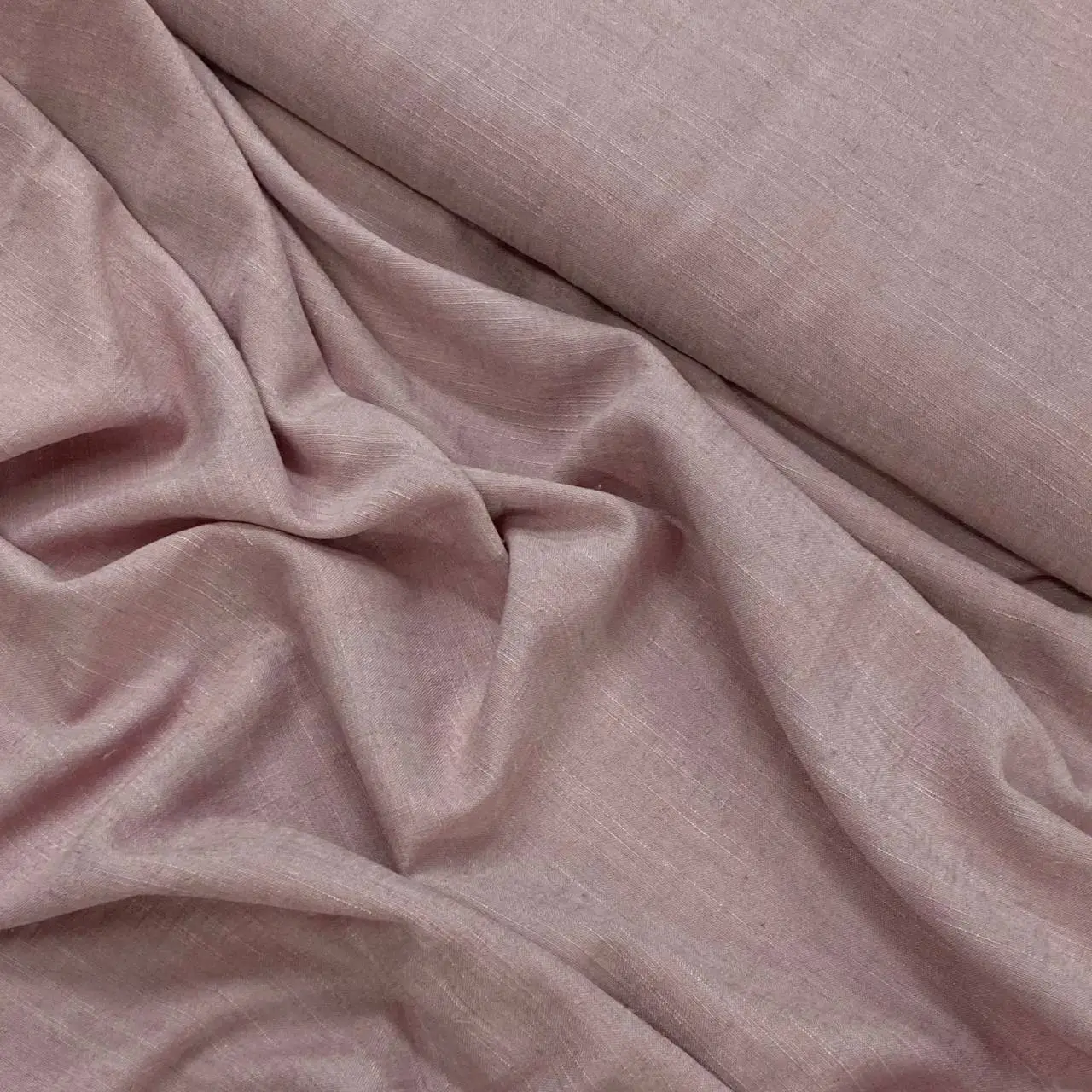 בד פשתן איטלקי ורוד מעושן