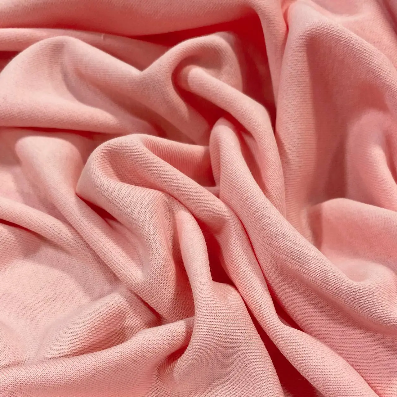 ⁦בד פרנץ טרי דק חלק ורוד אפרסק⁩ – תמונה ⁦2⁩