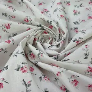 בד כותנה רוחב 2.40 פרחים קטנים ורוד