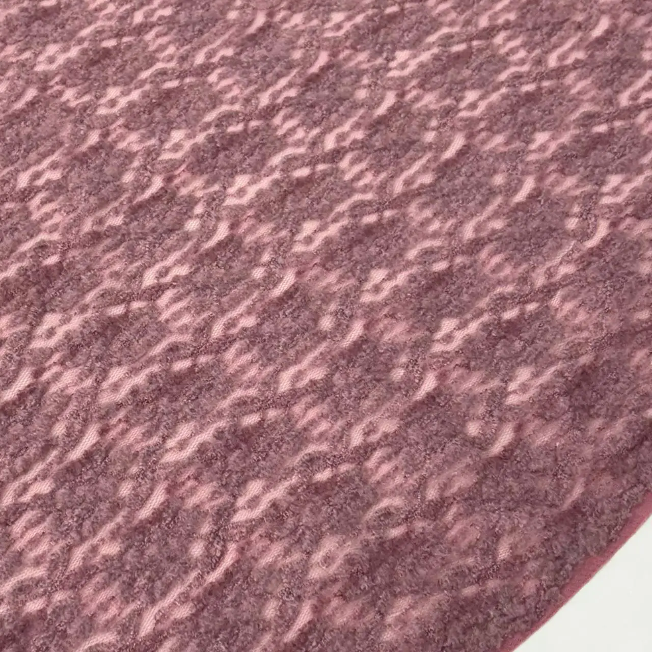 בד תחרה לייקרה פרחים ורוד עתיק